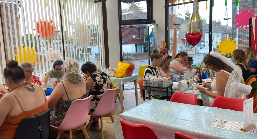 Adult evening pottery painting in kent